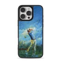 Rory McIlroy golf swing painting iPhone 16 Pro Max Black Case