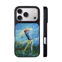 Rory McIlroy golf swing painting iPhone 17 Pro Max Black Case