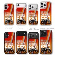 Royal Enfield Continental 650 bike Chris Brown Phone Case Black Electroplated Silver For Iphone 11 To 17
