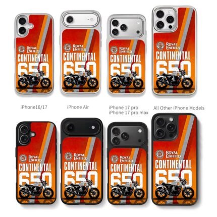 Royal Enfield Continental 650 bike Chris Brown Phone Case Black Electroplated Silver For Iphone 11 To 17