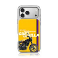 Royal Enfield Guerrilla 450 yellow iPhone 17 Pro Max Electroplated Silver Case1