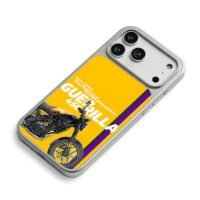 Royal Enfield Guerrilla 450 yellow iPhone 17 Pro Max Electroplated Silver Case2