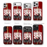Royal Enfield Hunter 350 on red Chris Brown Phone Case Black Electroplated Silver For Iphone 11 To 17