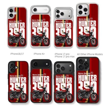 Royal Enfield Hunter 350 on red Chris Brown Phone Case Black Electroplated Silver For Iphone 11 To 17