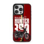 Royal Enfield Hunter 350 on red iPhone 16 Pro Max Black Case