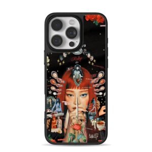 Ruby art redhead girl rose dagger iPhone 16 Pro Max Black Case