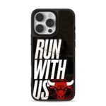 Run With Us Chicago Bulls logo iPhone 16 Pro Max Black Case