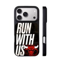 Run With Us Chicago Bulls logo iPhone 17 Pro Max Black Case