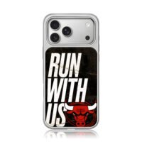 Run With Us Chicago Bulls logo iPhone 17 Pro Max Electroplated Silver Case1