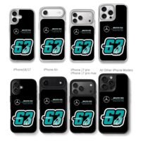 Russell 63 Mercedes AMG Petronas F1 Chris Brown Phone Case Black Electroplated Silver For Iphone 11 To 17