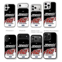 Ryan Blaney 12 NASCAR Ford Advance Chris Brown Phone Case Black Electroplated Silver For Iphone 11 To 17