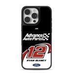 Ryan Blaney 12 NASCAR Ford Advance iPhone 16 Pro Max Black Case