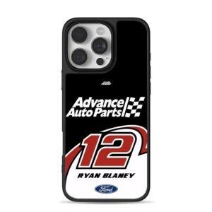 Ryan Blaney 12 NASCAR Ford Advance iPhone 16 Pro Max Black Case