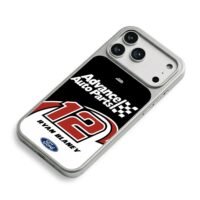 Ryan Blaney 12 NASCAR Ford Advance iPhone 17 Pro Max Electroplated Silver Case2