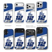Ryan Blaney 12 NASCAR Ford Penske Chris Brown Phone Case Black Electroplated Silver For Iphone 11 To 17