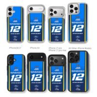 Ryan Blaney 12 Penske Wabash Ford Chris Brown Phone Case Black Electroplated Silver For Iphone 11 To 17