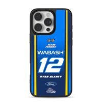 Ryan Blaney 12 Penske Wabash Ford iPhone 16 Pro Max Black Case