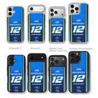 Ryan Blaney 12 Wabash Ford NASCAR Chris Brown Phone Case Black Electroplated Silver For Iphone 11 To 17