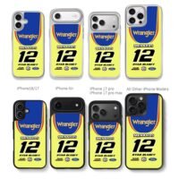 Ryan Blaney 12 Wrangler Ford NASCAR Chris Brown Phone Case Black Electroplated Silver For Iphone 11 To 17