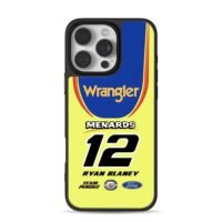 Ryan Blaney 12 Wrangler Ford NASCAR iPhone 16 Pro Max Black Case