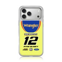 Ryan Blaney 12 Wrangler Ford NASCAR iPhone 17 Pro Max Electroplated Silver Case1