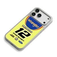 Ryan Blaney 12 Wrangler Ford NASCAR iPhone 17 Pro Max Electroplated Silver Case2