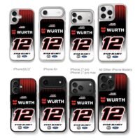 Ryan Blaney 12 Wurth Ford NASCAR Chris Brown Phone Case Black Electroplated Silver For Iphone 11 To 17