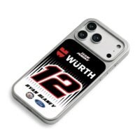 Ryan Blaney 12 Wurth Ford NASCAR iPhone 17 Pro Max Electroplated Silver Case2