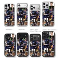 S1mple CSGO pro gamer collage Chris Brown Phone Case Black Electroplated Silver For Iphone 11 To 17
