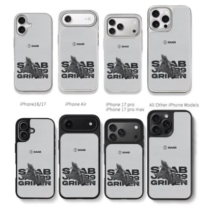 Saab JAS39 Gripen fighter jet Chris Brown Phone Case Black Electroplated Silver For Iphone 11 To 17