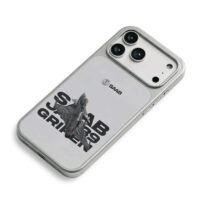 Saab JAS39 Gripen fighter jet iPhone 17 Pro Max Electroplated Silver Case2