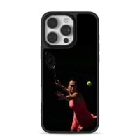 Sabalenka hitting tennis ball iPhone 16 Pro Max Black Case