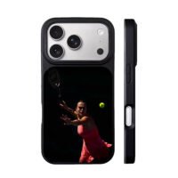 Sabalenka hitting tennis ball iPhone 17 Pro Max Black Case