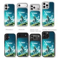 Saber Fate knight sword grass sky Chris Brown Phone Case Black Electroplated Silver For Iphone 11 To 17