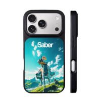 Saber Fate knight sword grass sky iPhone 17 Pro Max Black Case