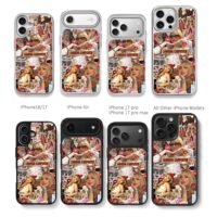 Sabrina Carpenter collage with lips Chris Brown Phone Case Black Electroplated Silver For Iphone 11 To 17