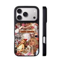 Sabrina Carpenter collage with lips iPhone 17 Pro Max Black Case
