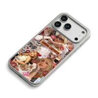 Sabrina Carpenter collage with lips iPhone 17 Pro Max Electroplated Silver Case2