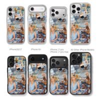 Sabrina Carpenter espresso collage Chris Brown Phone Case Black Electroplated Silver For Iphone 11 To 17
