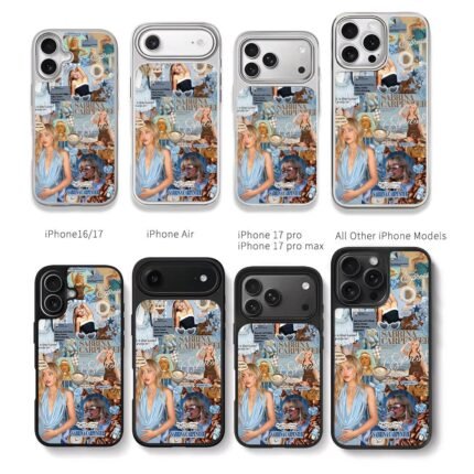 Sabrina Carpenter espresso collage Chris Brown Phone Case Black Electroplated Silver For Iphone 11 To 17