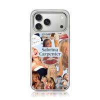 Sabrina Carpenter fan photo collage iPhone 17 Pro Max Electroplated Silver Case1