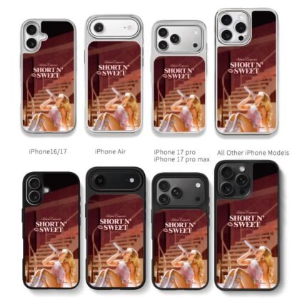 Sabrina Carpenter on Short N Sweet Chris Brown Phone Case Black Electroplated Silver For Iphone 11 To 17