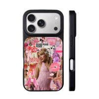 Sabrina Carpenter pink fan collage iPhone 17 Pro Max Black Case