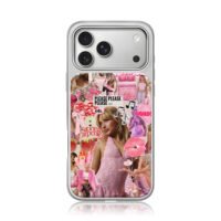 Sabrina Carpenter pink fan collage iPhone 17 Pro Max Electroplated Silver Case1