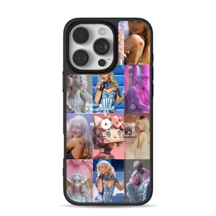 Sabrina Carpenter pink idol collage iPhone 16 Pro Max Black Case