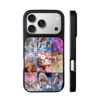 Sabrina Carpenter pink idol collage iPhone 17 Pro Max Black Case