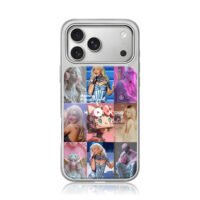 Sabrina Carpenter pink idol collage iPhone 17 Pro Max Electroplated Silver Case1