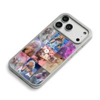 Sabrina Carpenter pink idol collage iPhone 17 Pro Max Electroplated Silver Case2