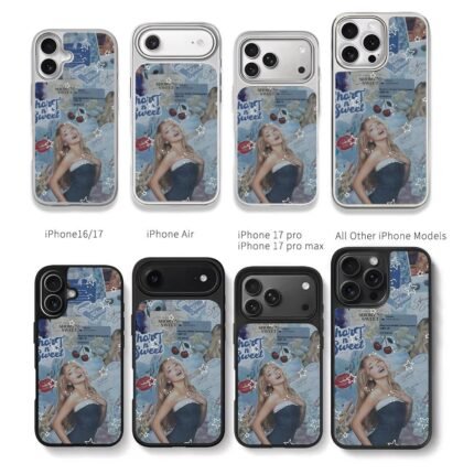 Sabrina Carpenter Short n Sweet art Chris Brown Phone Case Black Electroplated Silver For Iphone 11 To 17