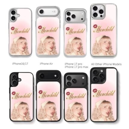 Sabrina Manchild red lip pink print Chris Brown Phone Case Black Electroplated Silver For Iphone 11 To 17